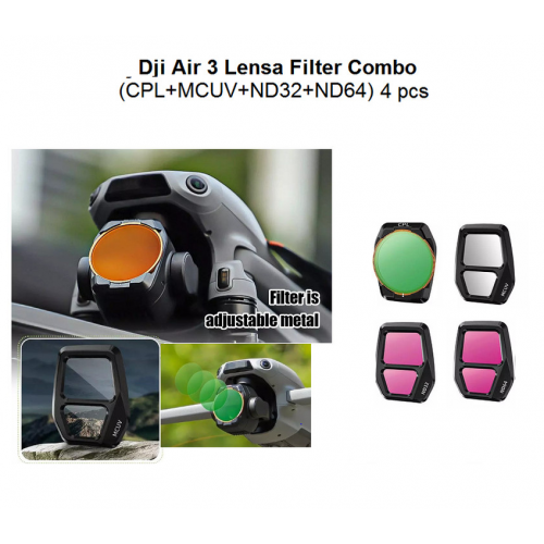 Dji Air 3S Filter Lens MCUV+ND32+CPL+ND64 - Dji Air 3 Filter Lensa Sunnylife - MCUV+ND32+CPL+ND64